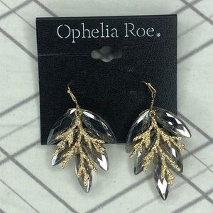 Ophelia Roe Beaded leaf earrings